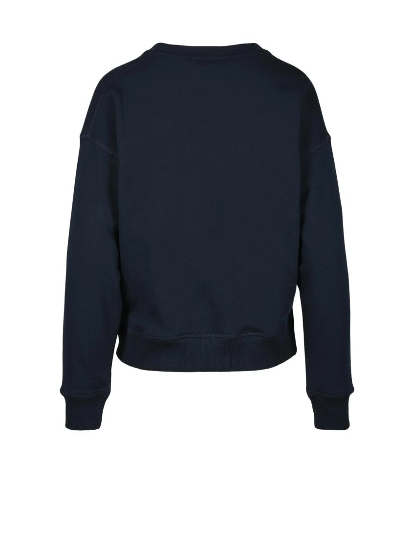 Tommy Hilfiger Crewneck Sweatshirt In Night Blue Cotton Blend