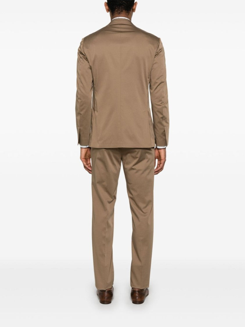 Lardini Brown Tailored Suit With Classic Blazer And Straight-Leg Trousers