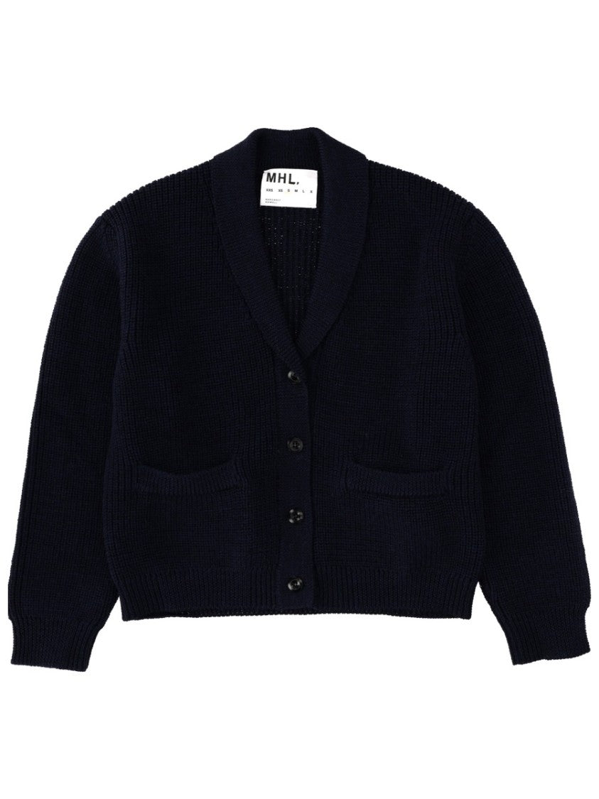 Margaret Howell Blue Merino Wool Cardigan