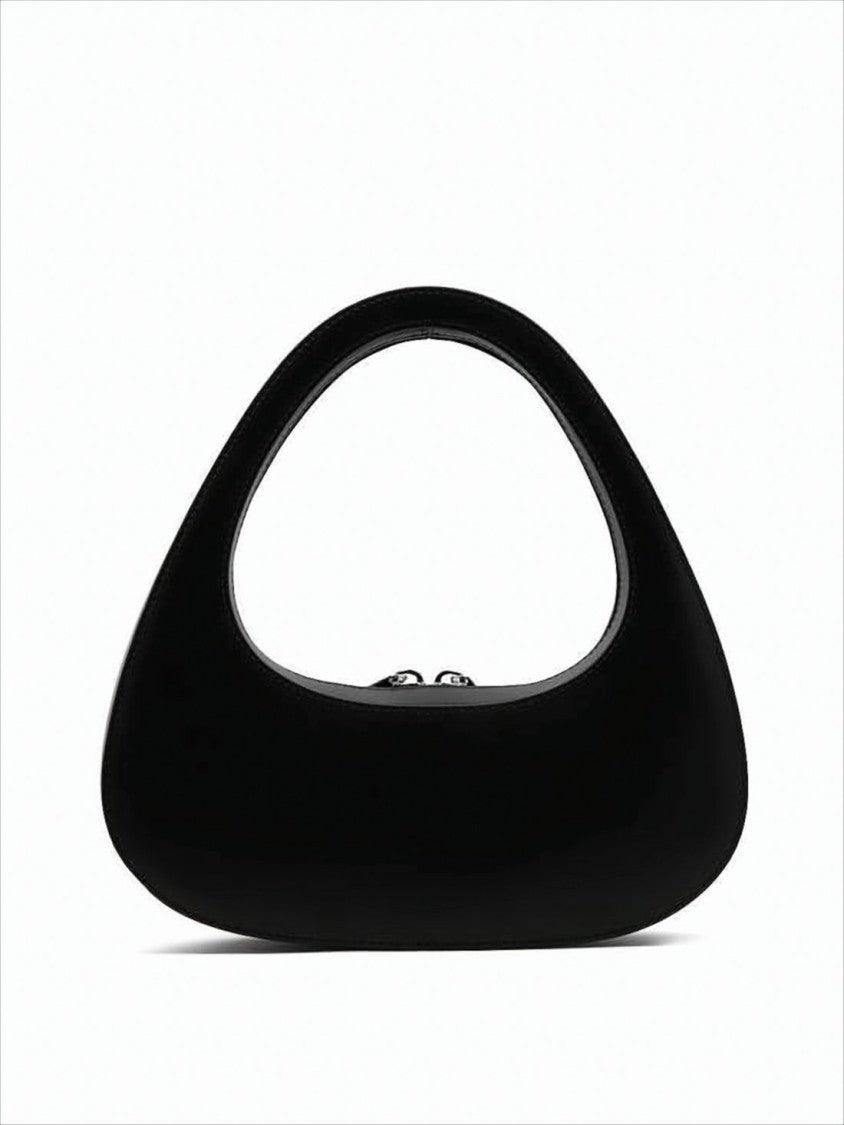 Coperni Triangular-Shaped Black Leather Tote Bag