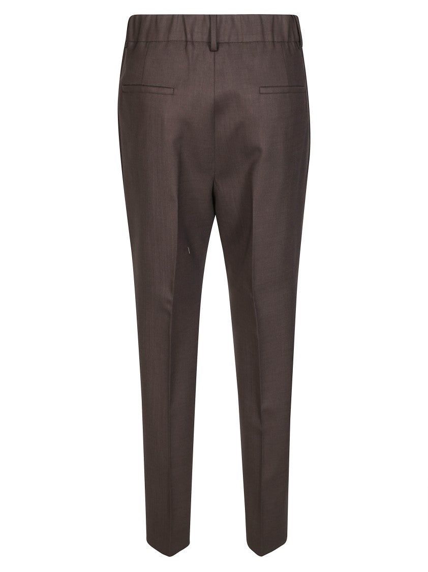 Incotex Tailored Neutral Straight-Leg Pants With Elasticized Back Waistband