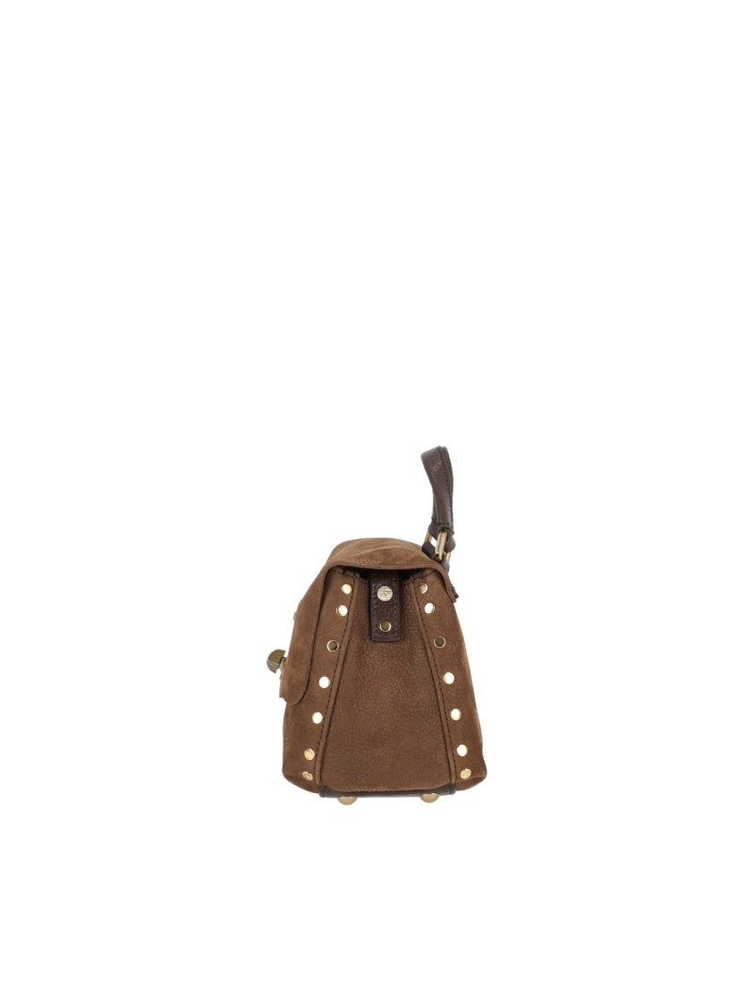 Zanellato Srl Soft Leather Handbag With Turn-Lock Closure And Studded Accents