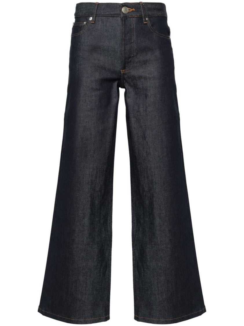 A.P.C. High-Rise Straight Leg Jeans With Contrast Stitching