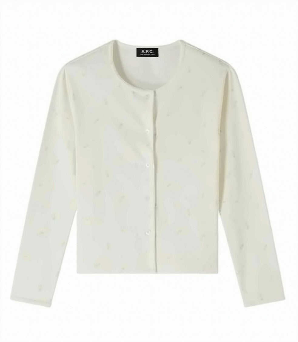 A.P.C. Lightweight Cropped Cardigan With Subtle Pattern