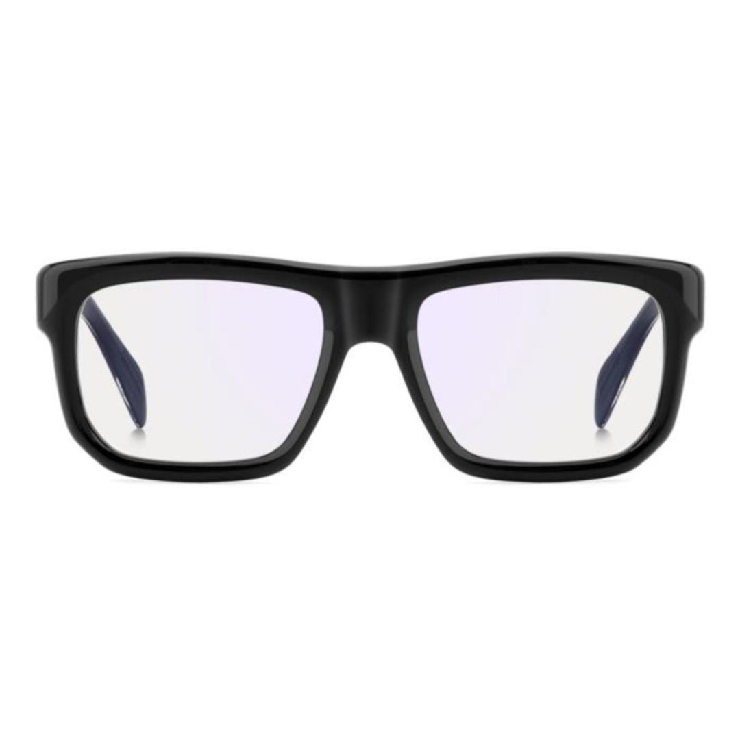 David Beckham Db 7137 Rectangular Black Acetate Sunglasses