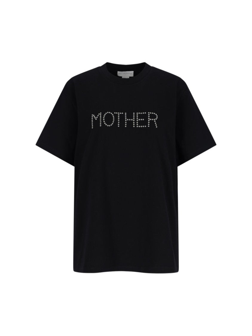 Stella Mccartney "Stella Mccartney" Logo Studs T-Shirt – Black