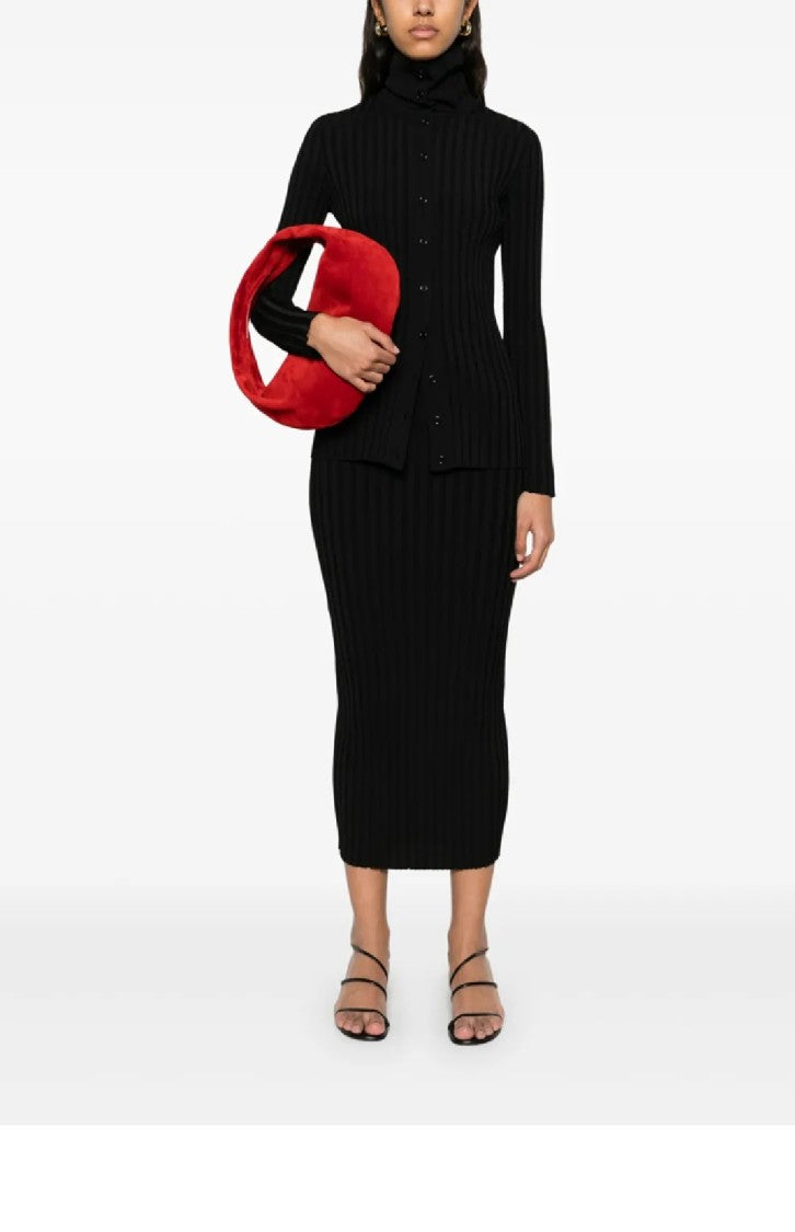 Fabiana Filippi Ribbed Fitted Top With Button-Down Front