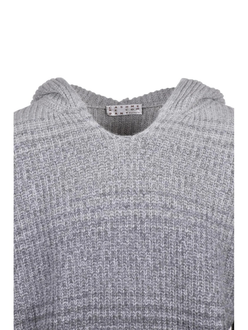 Cashmere Company P. Gradient Pattern Hooded Sweater With Ribbed Cuffs