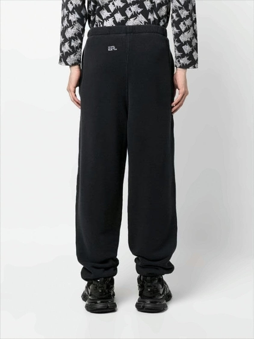 Erl Relaxed Fit Black Cotton Jogging Pants
