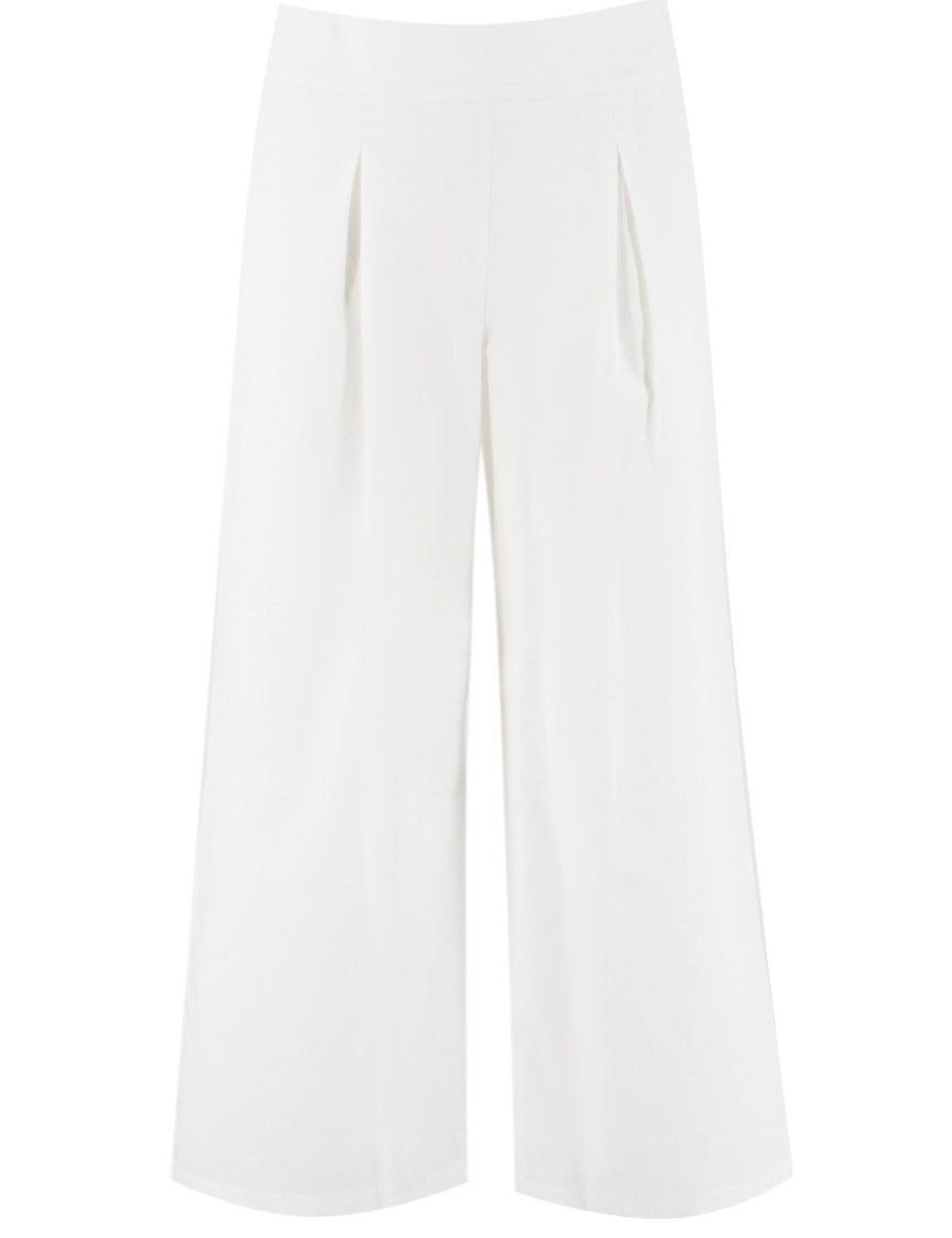 Ermanno Scervino Straight Wide-Leg Trousers With Side Pleats