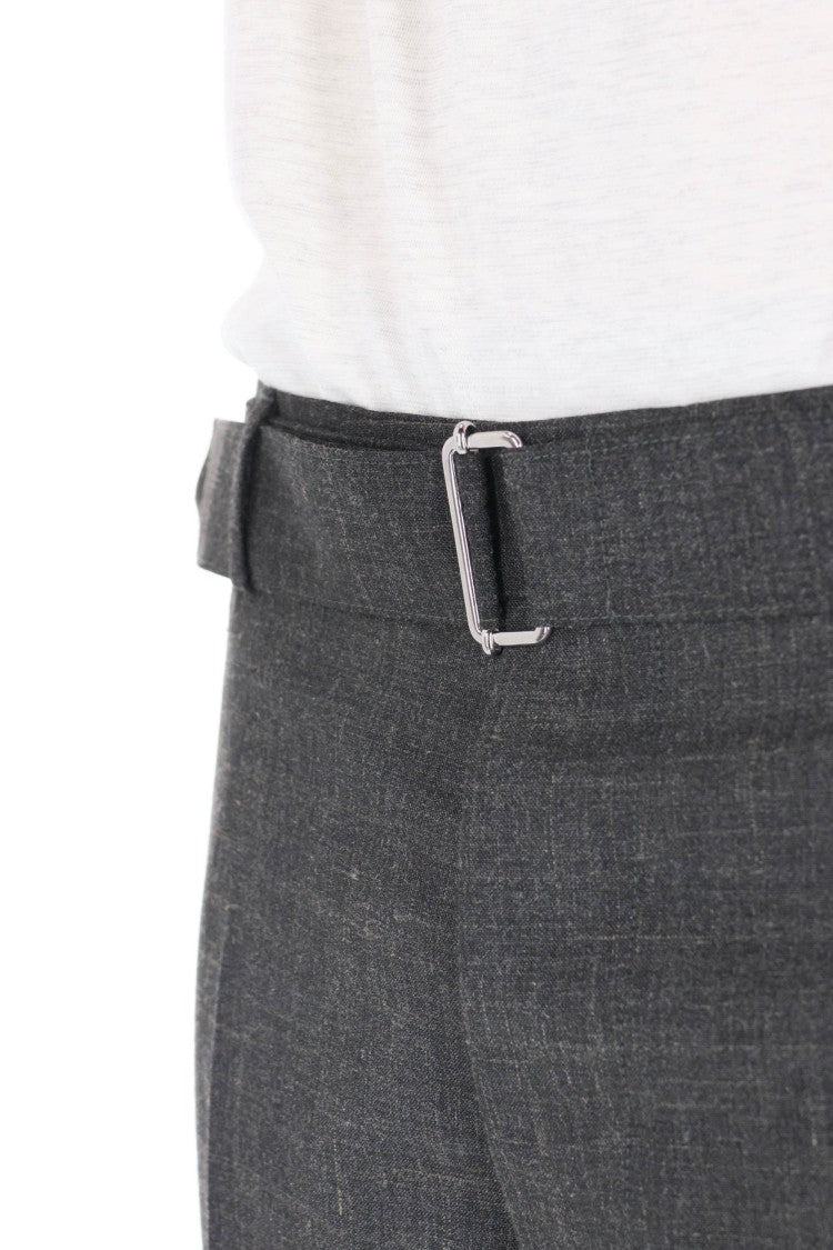 Officine Generale Hoche Wool-Silk-Linen Straight Pants
