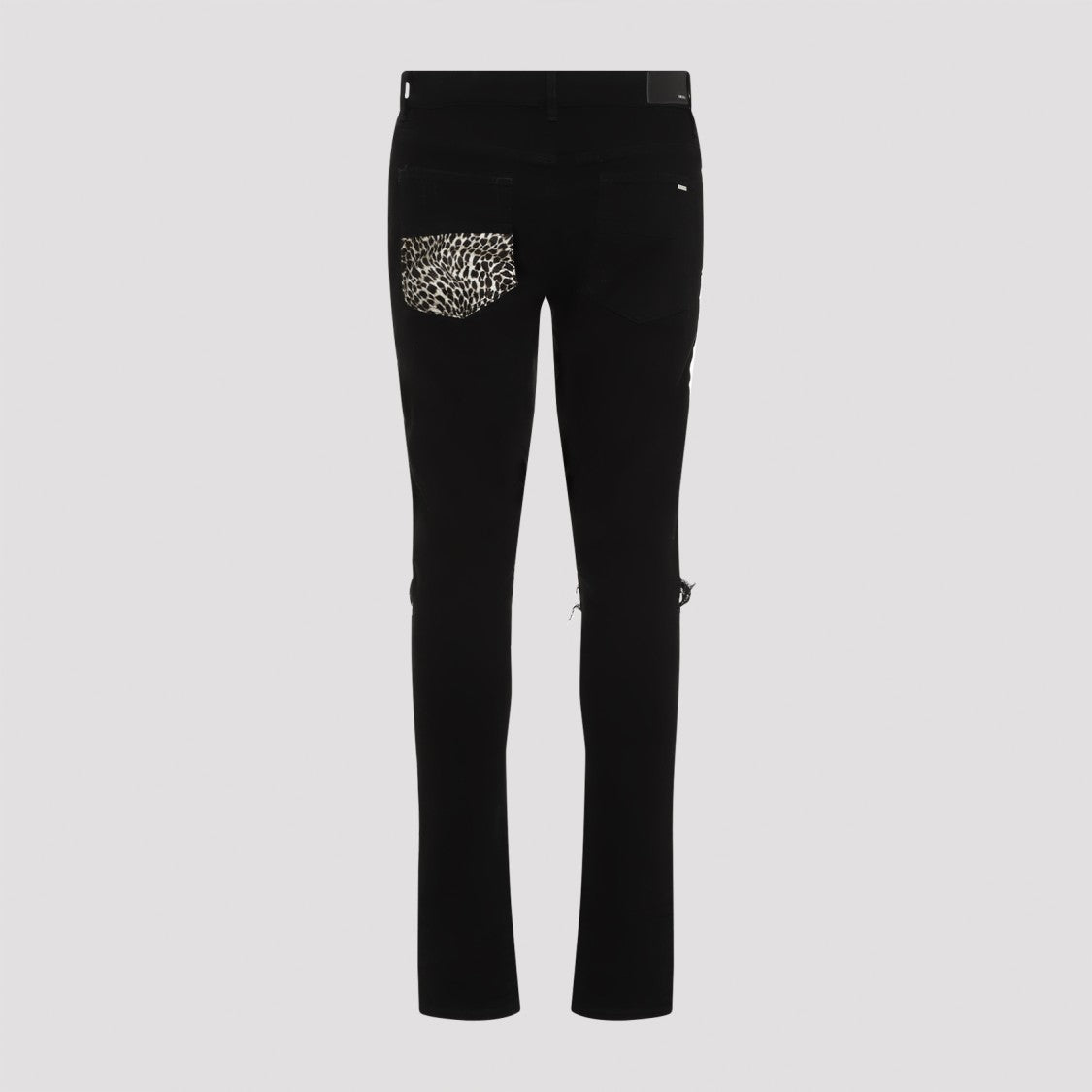 Amiri Distressed Black Jeans With Cotton Blend
