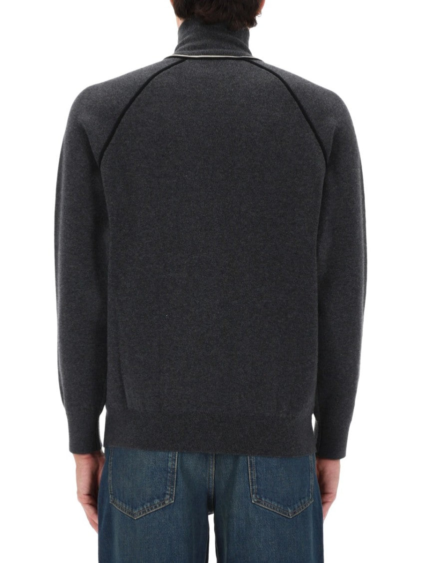 Isabel Marant Sergio Charcoal Zip-Up Cotton-Blend Sweatshirt