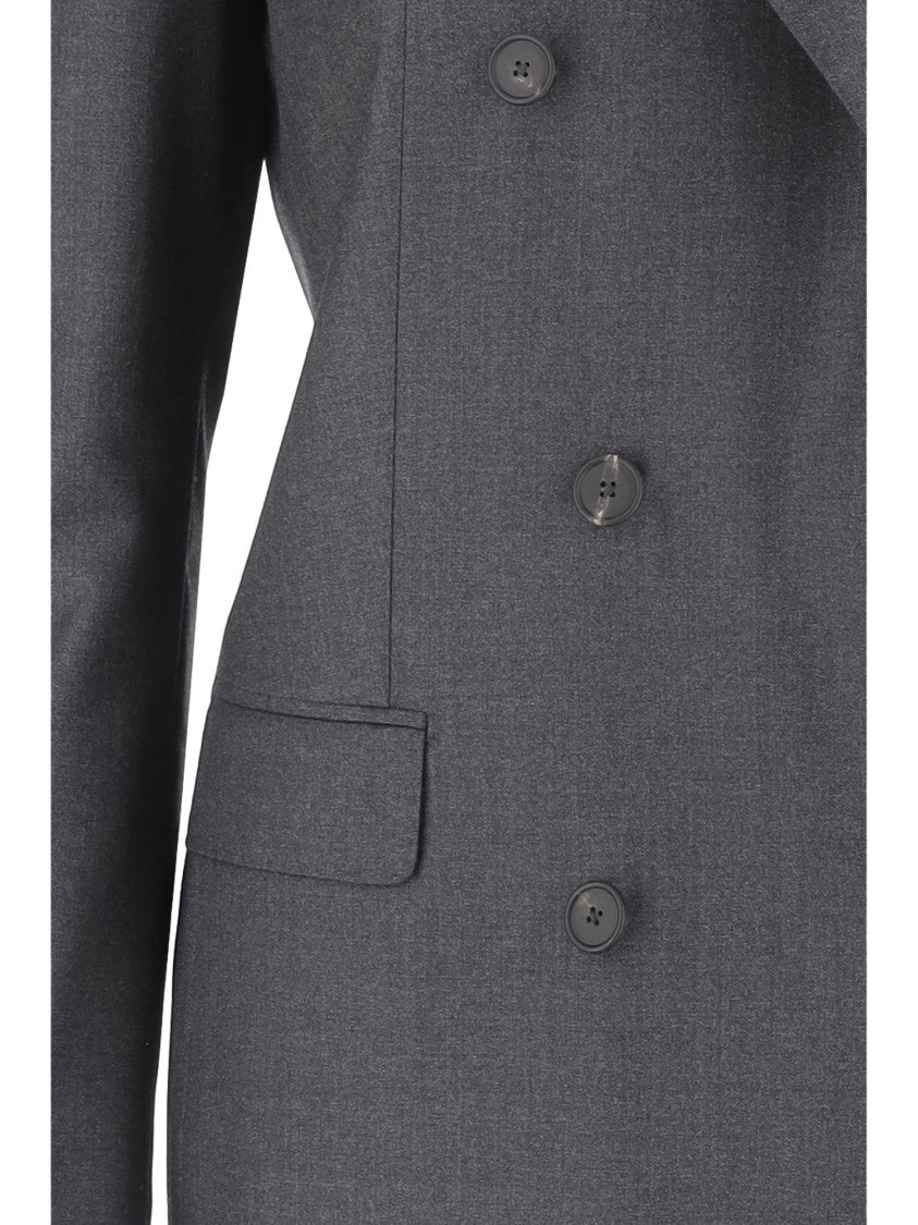 Tagliatore Double-Breasted Virgin Wool Jacket With Peaked Lapels