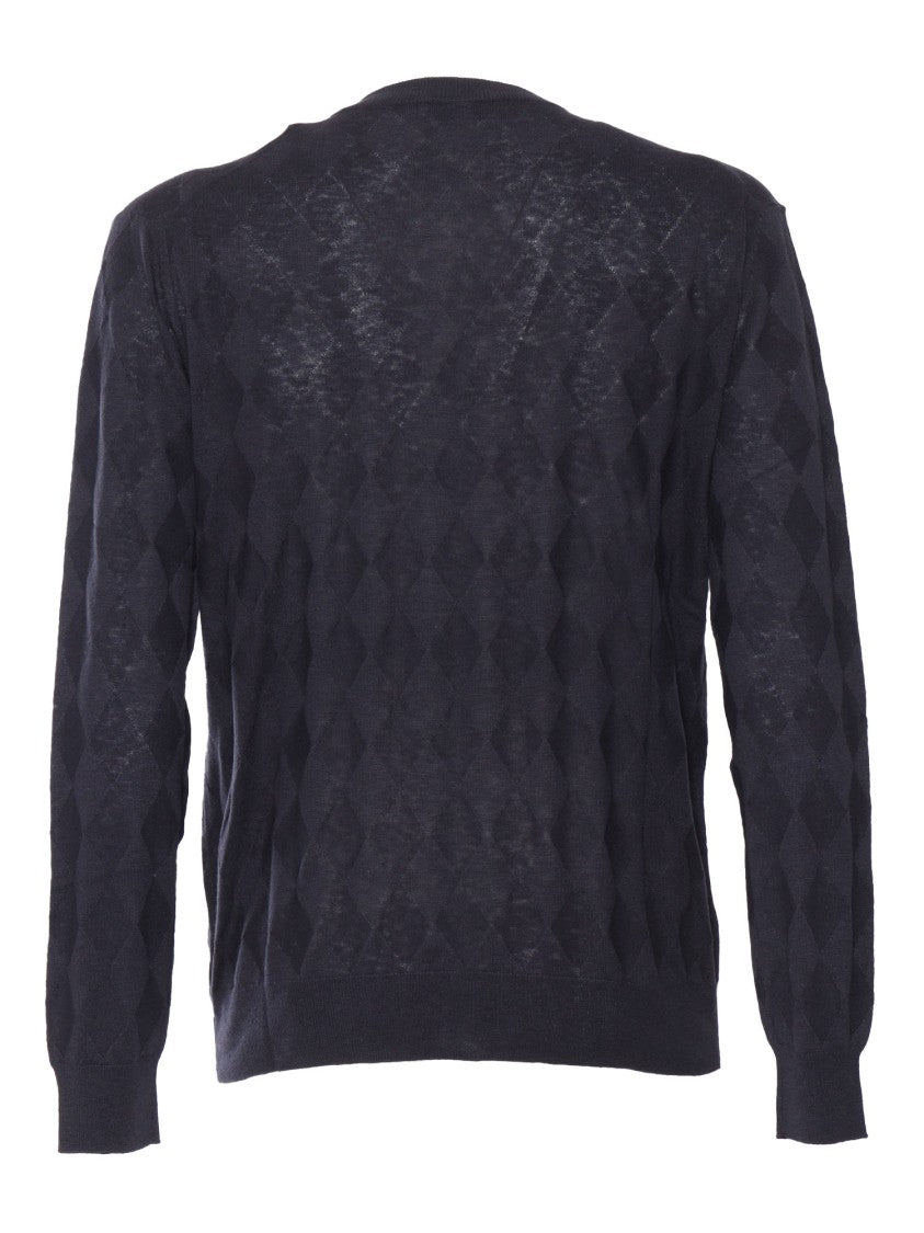Ballantyne Textured Black Crew Neck Pullover