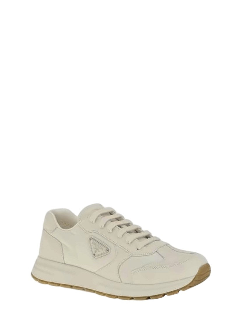 Prada Lace-Up Sneakers With Calf Leather