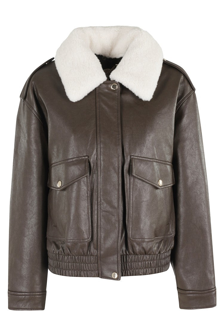 Michael Michael Kors Shearling Trimmed Faux Leather
