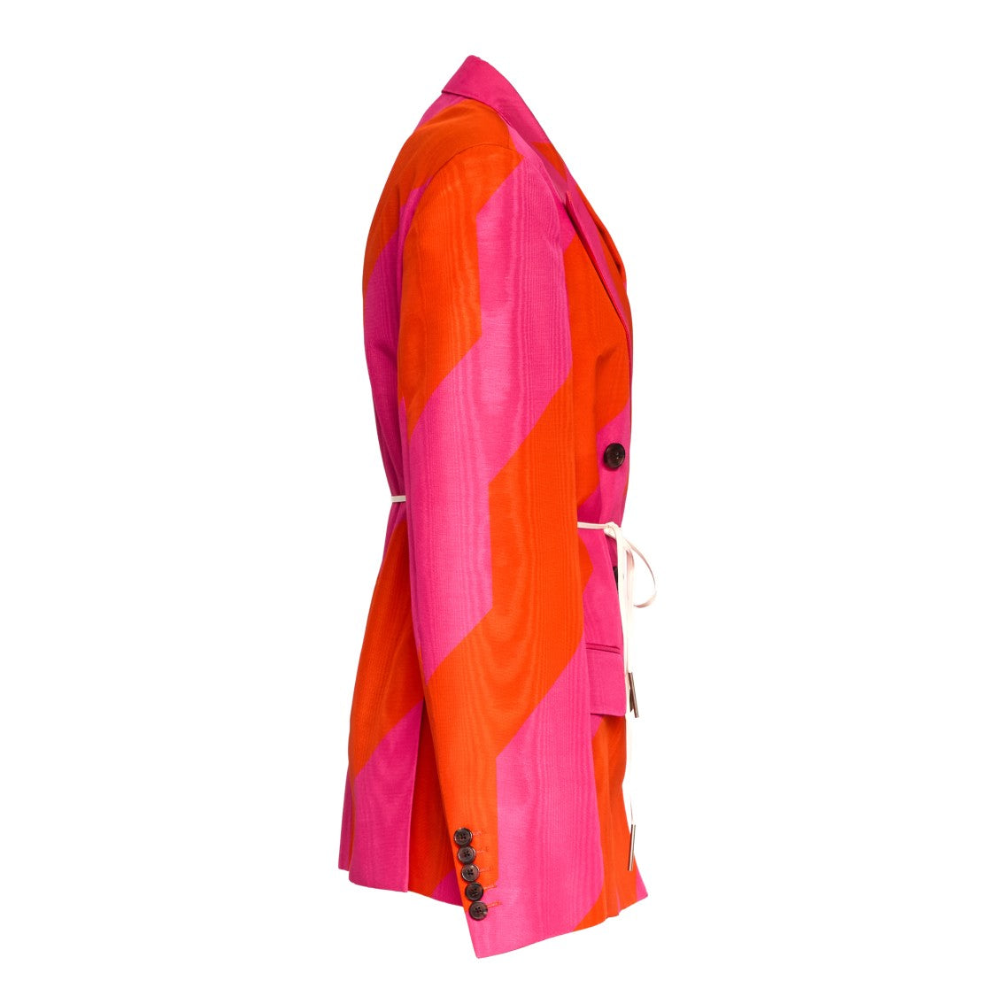 Dries Van Noten Barrysta Collaged Stripe Double Breasted Blazer