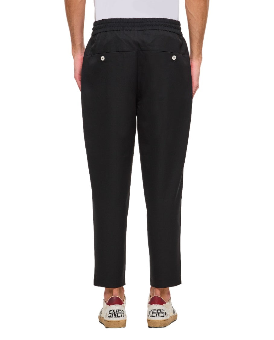 Drôle De Monsieur Black Cropped Elastic Waistband Pants