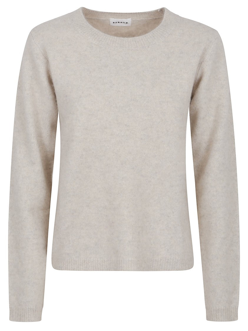 Parosh Relaxed-Fit Crewneck Sweater In Luxurious Raccoon Fur