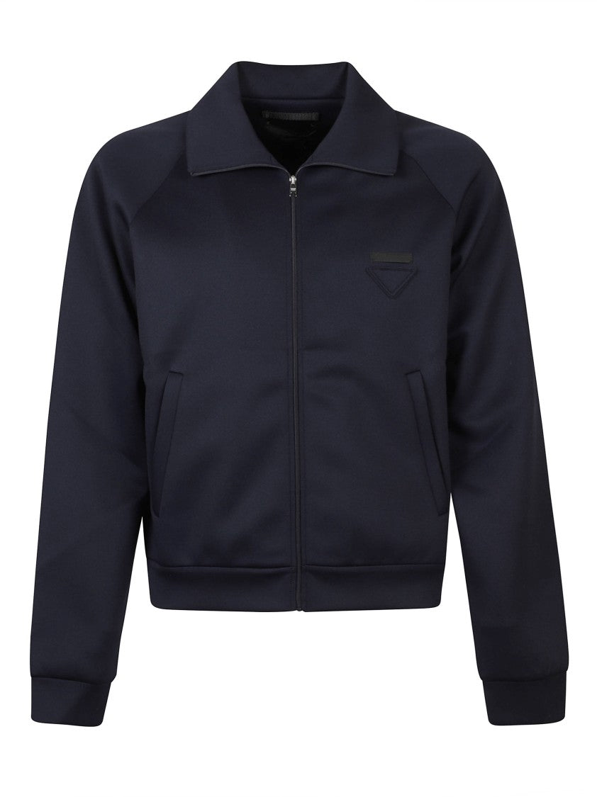 Prada Tailored Zip-Up Coat With Classic Collar