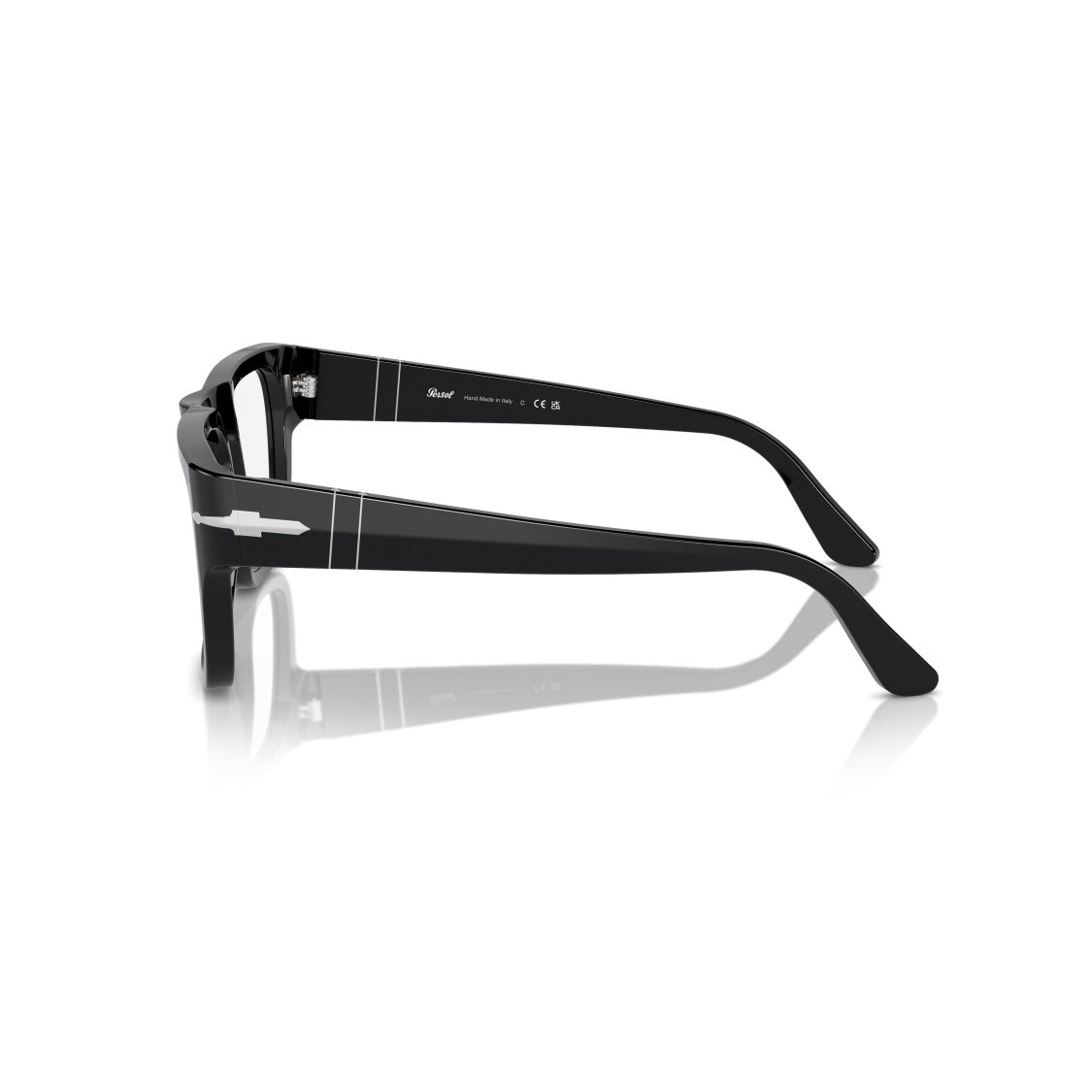 Persol 0Po3348v Rectangular Acetate Eyeglasses With Silver Detail