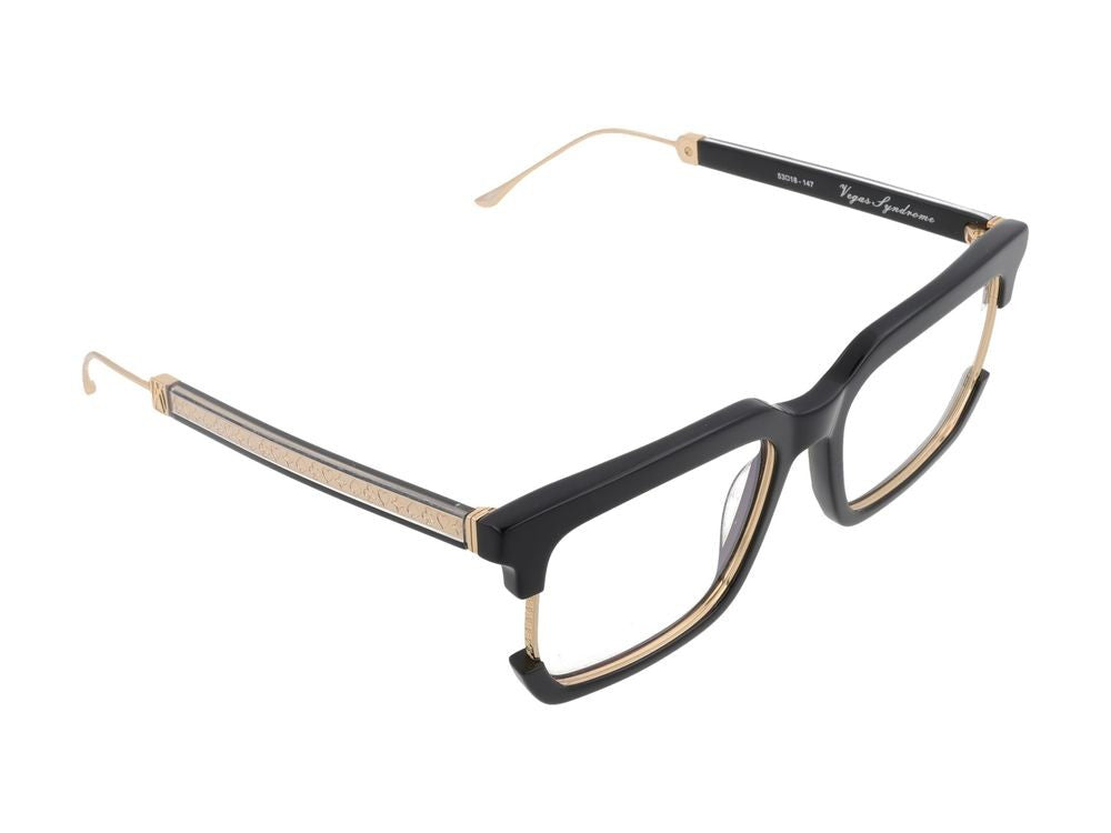 Anna-Karin Karlsson Oversized Gold Accent Square Frame Eyeglasses