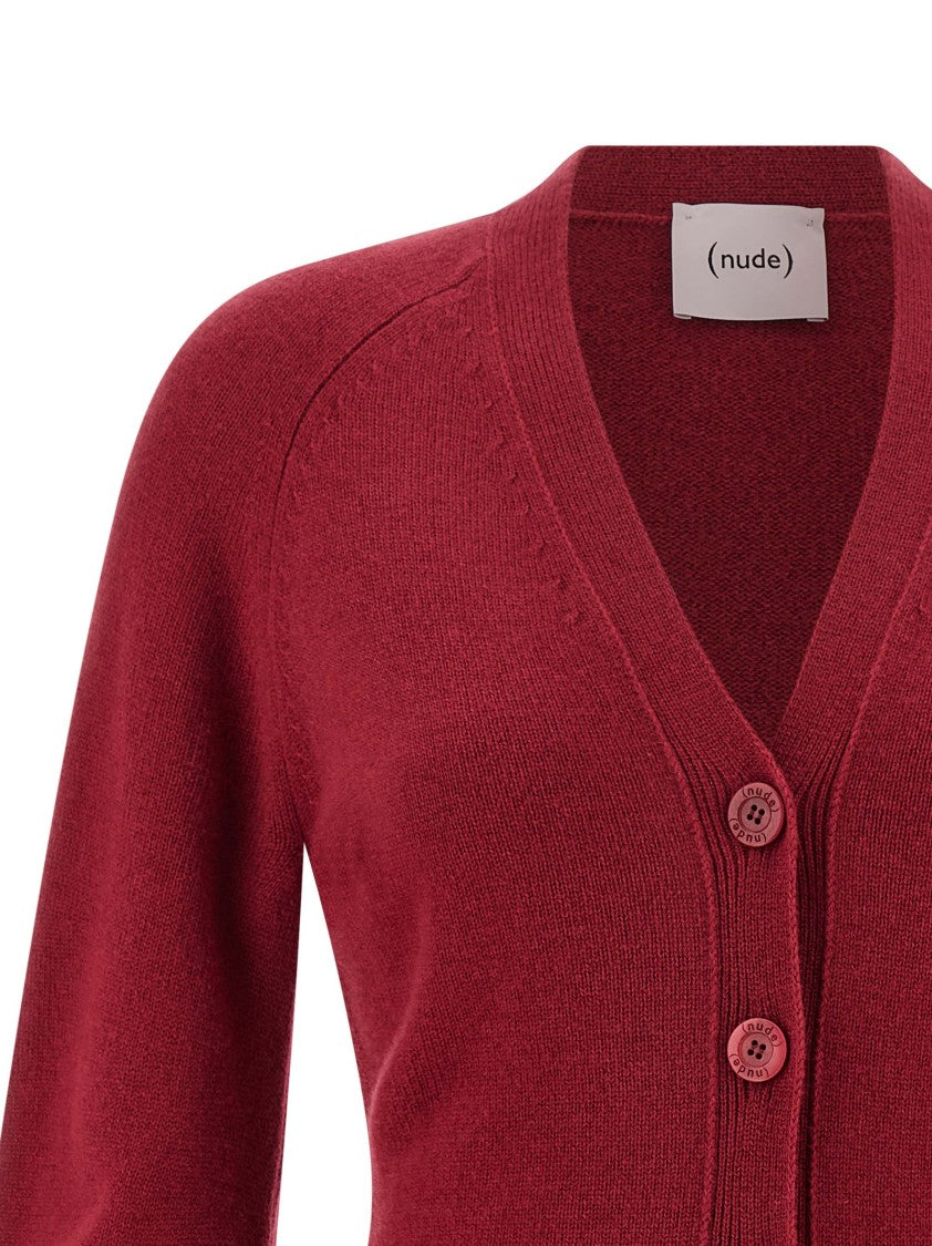 Nude Curved Sleeves Cardigan