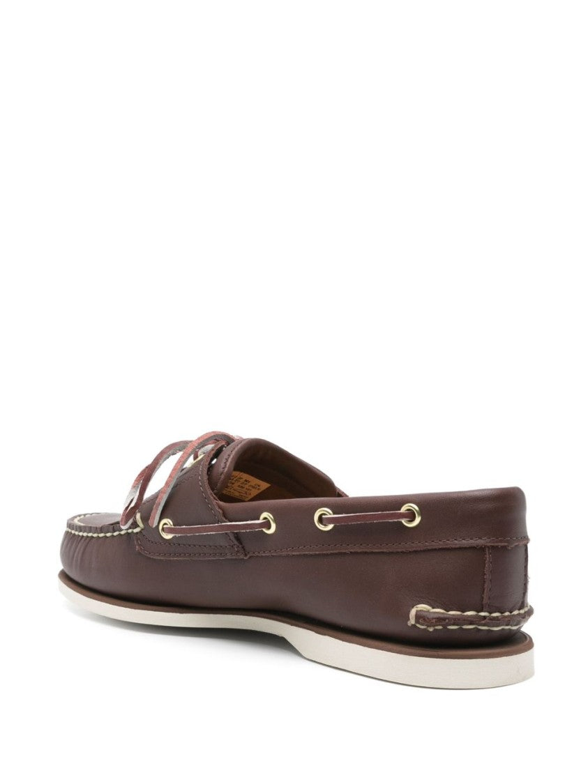 Timberland Brown Calfskin Sandals With Decorative Laces