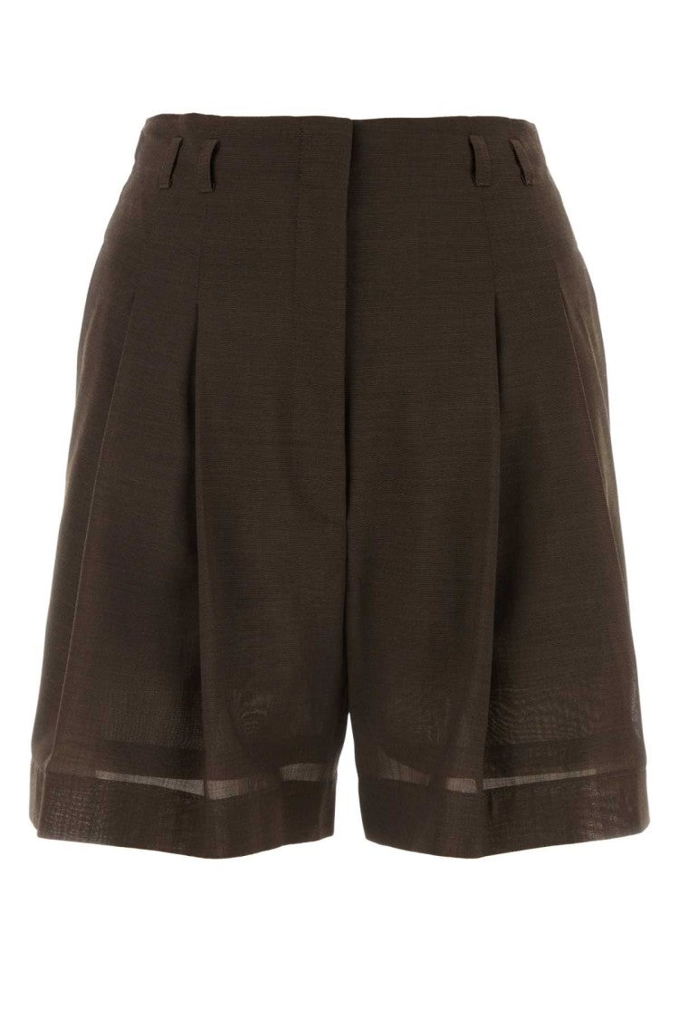 Philosophy Di Lorenzo Serafini Chocolate Wool Blend Shorts