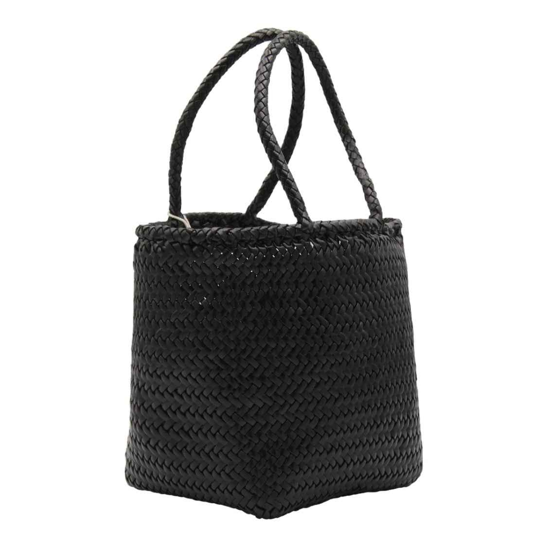 Dragon Diffusion Medium Black Tote Bag With Woven Basket Pattern