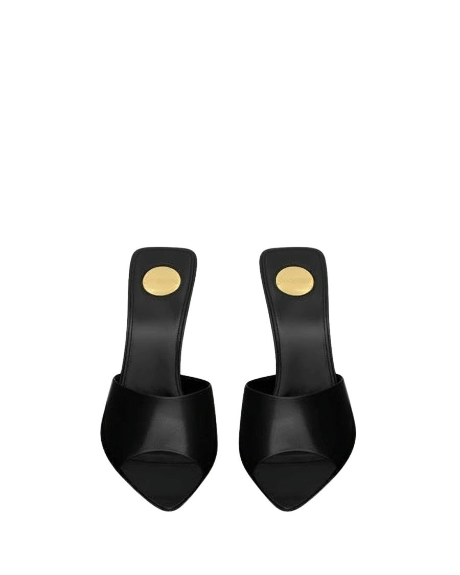 Saint Laurent Lambskin Leather High-Heeled Mules With Pointed Toe