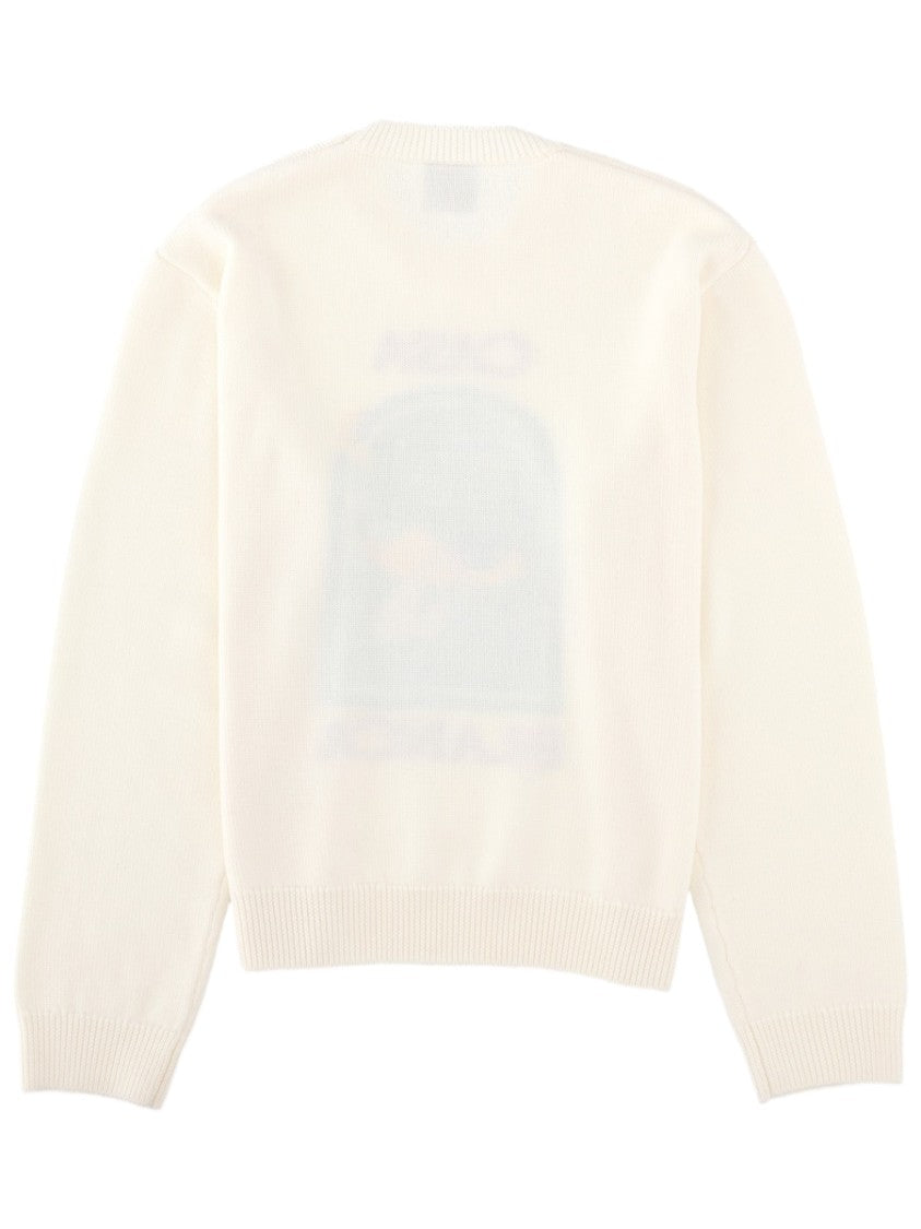 Casablanca Cream Wool Sweater With Graphic Landscape Design