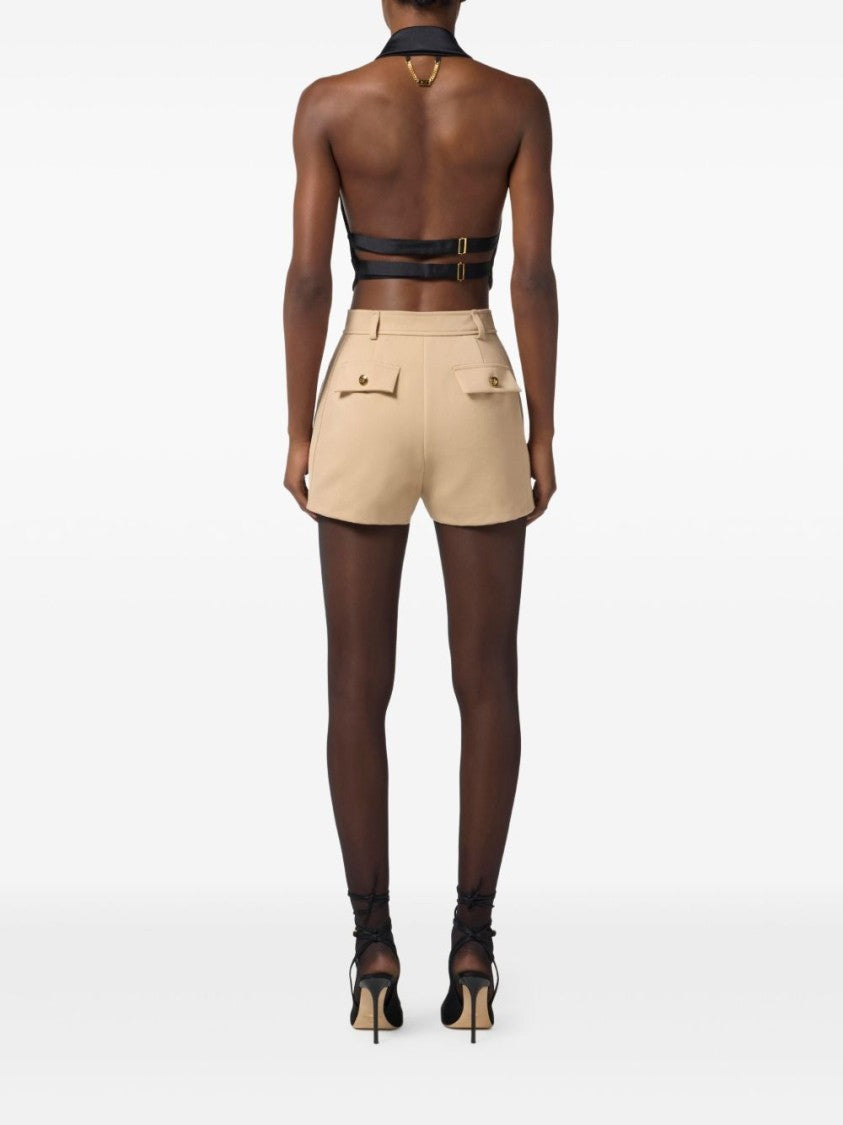 Elisabetta Franchi Cropped Black Jacket With Deep V-Neckline