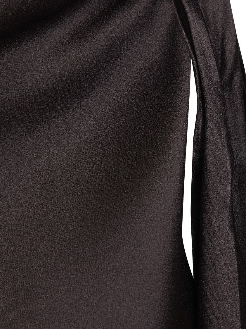 Antonelli Firenze Black Fiocco Single Shoulder Satin Top