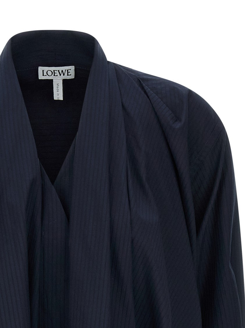 Loewe Balloon Silhouette Mini Dress With Draping And Anagram Embroidery