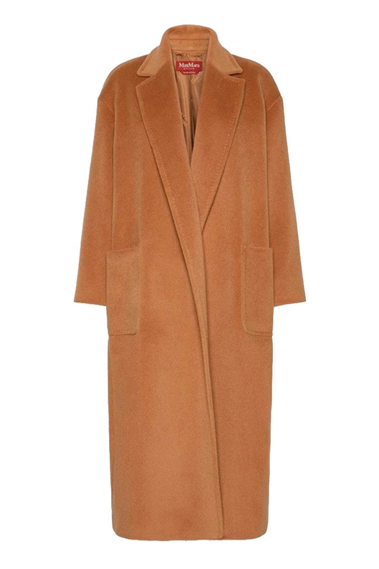 Max Mara Camel Mstgiambo Open-Front Virgin Wool Coat