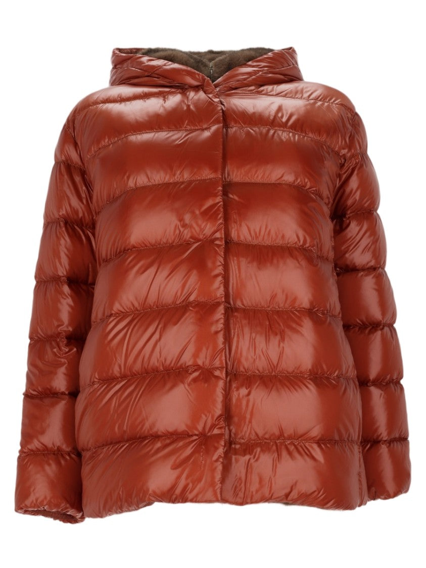 Herno Quilted Puffer Jacket With Hooded Design And Glossy Finish