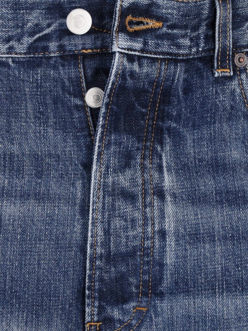 Jeanerica Blue Straight-Leg Recycled Cotton-Blend Jeans