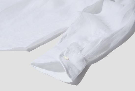 Drake's Crisp White Linen Long-Sleeve Shirt