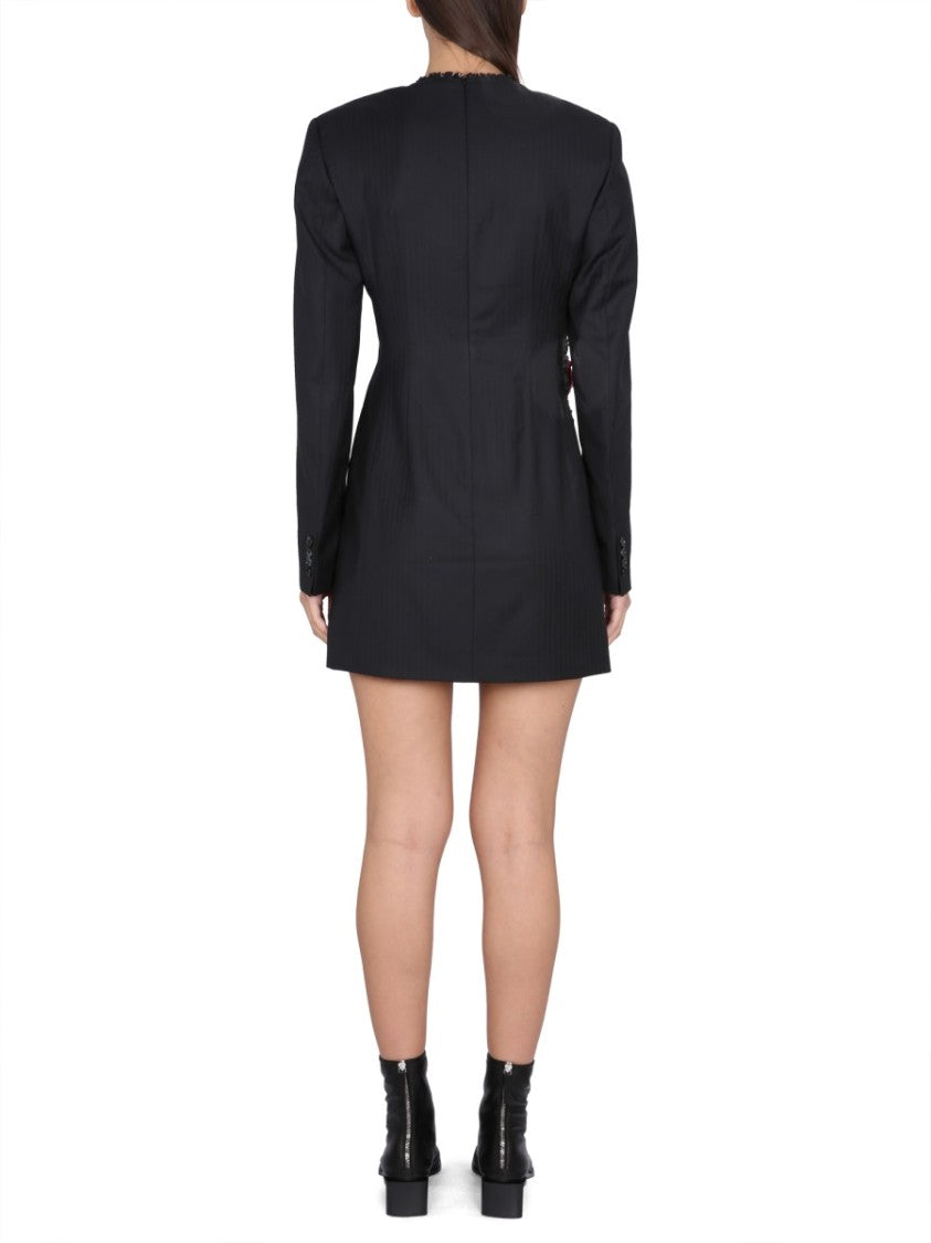 Acne Studios Cut-Out Mini Dress With Floral Embellishment
