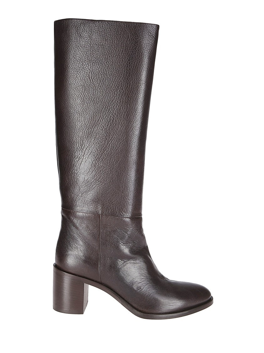 P.A.R.O.S.H. Mid-Heeled Leather Boots With Minimalist Design