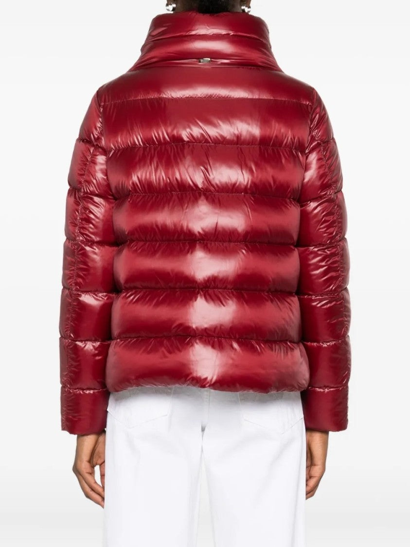 Herno Cropped Red Puffer Jacket