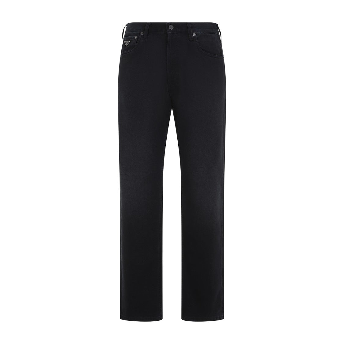 Prada Classic Straight-Leg Black Jeans With Design