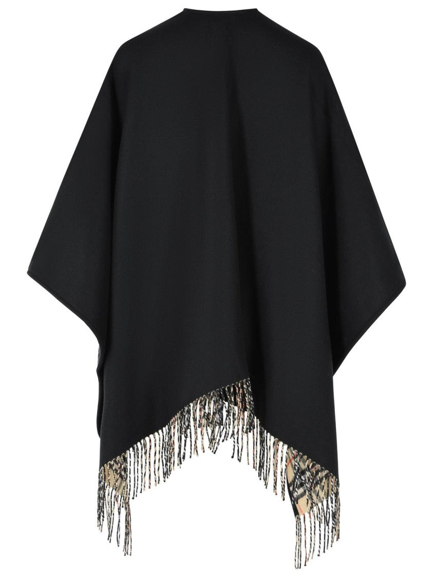 Burberry 'Check' Black Cashmere Cape