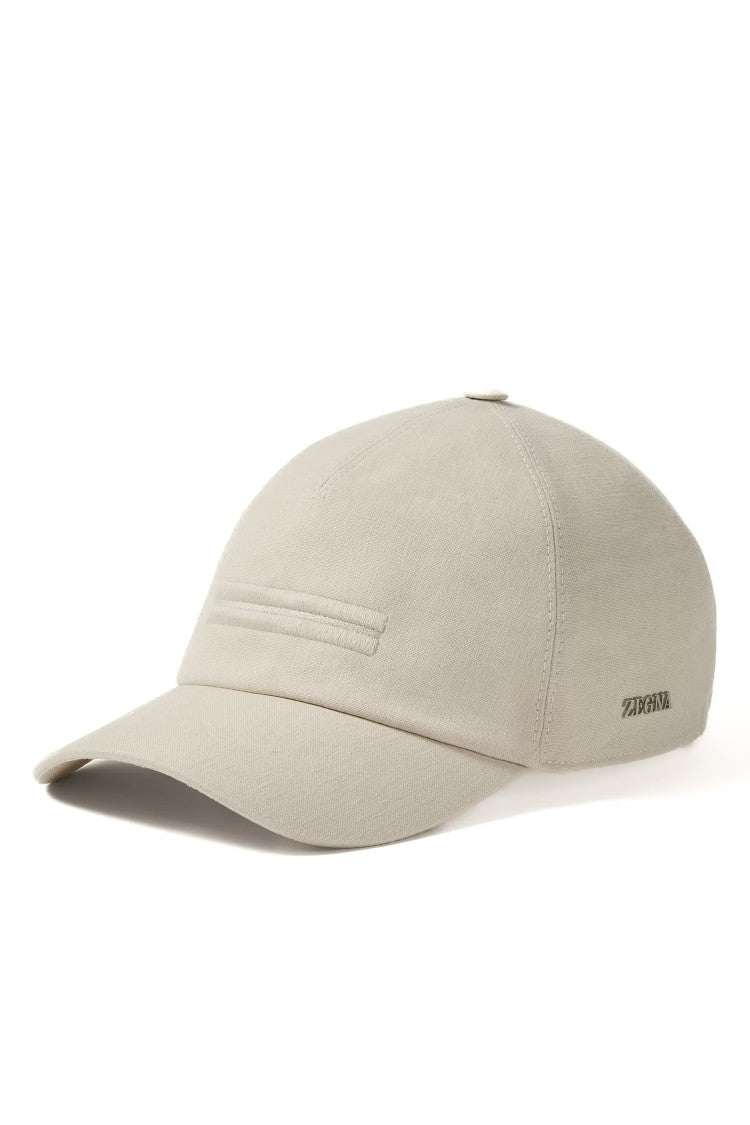 Zegna Ivory Oasi Lino Baseball Hat