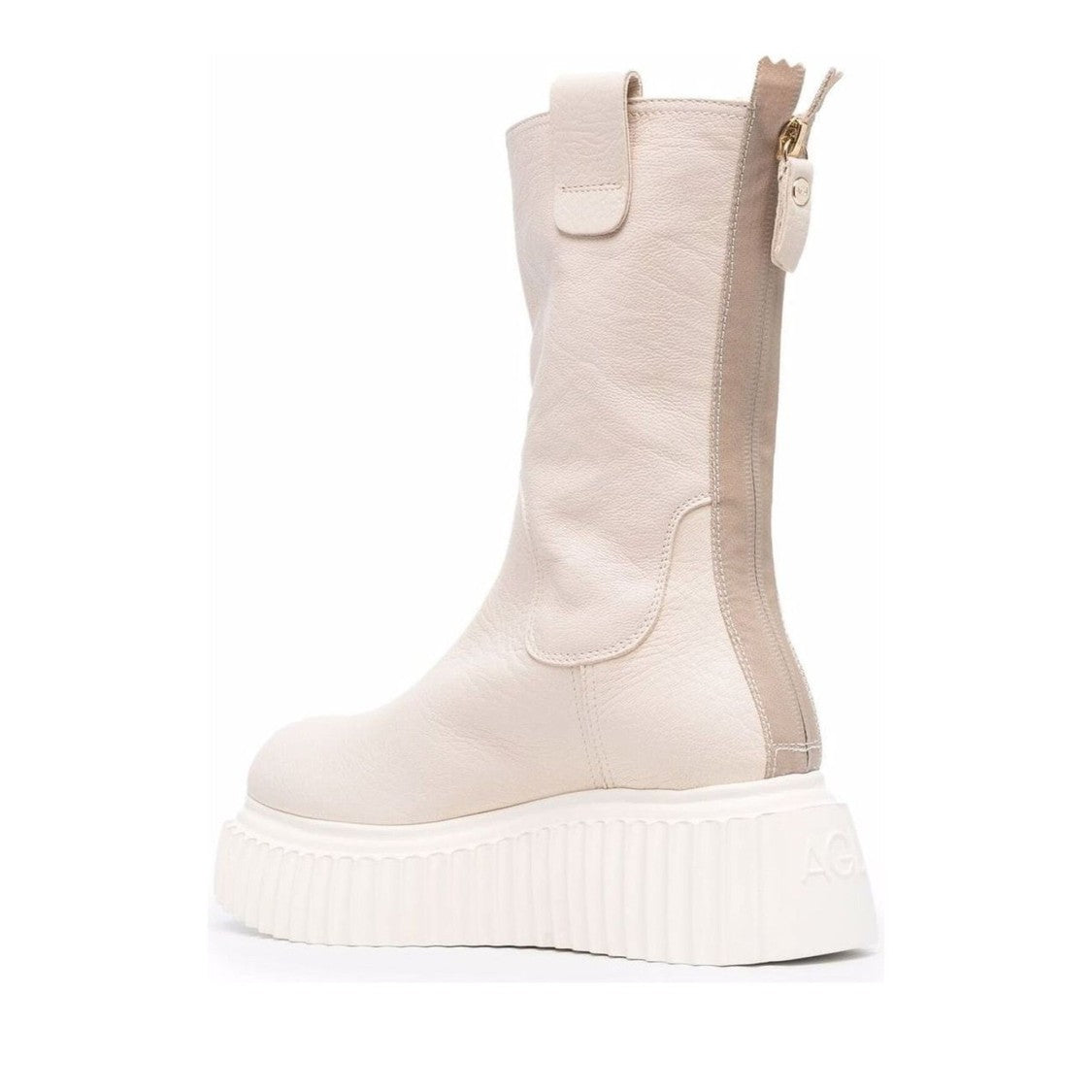 Agl Beige Milagros Plastic Ridged Platform Boots