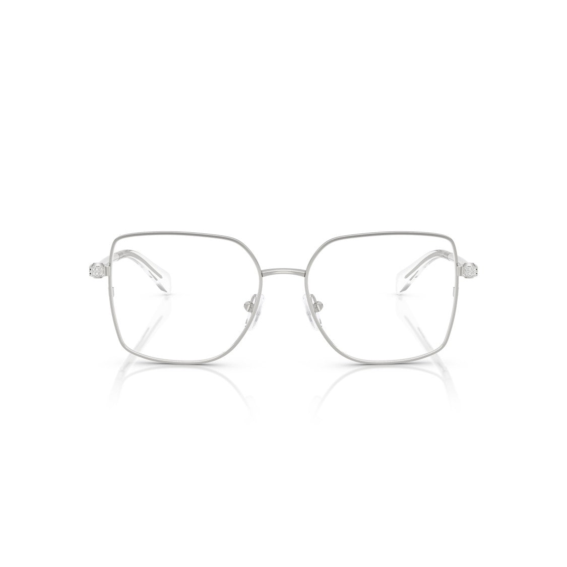 Michael Kors 0Mk3091b Square-Shaped Silver Metal Eyeglasses With Minimalist Design