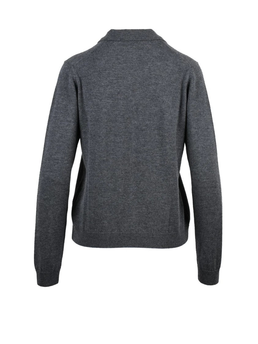 Alpha Studio Knit Polo Shirt In Fine Supergeelong Wool