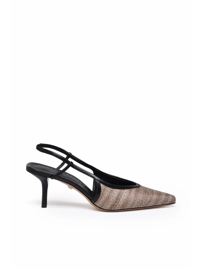 Max Mara Beige Raffia Chanel Pumps